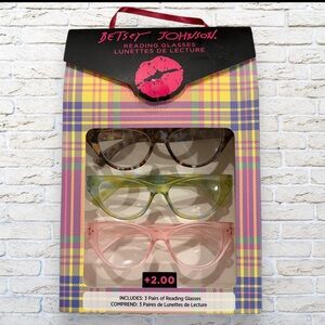 NEW Betsey Johnson Reading Glasses +2.0